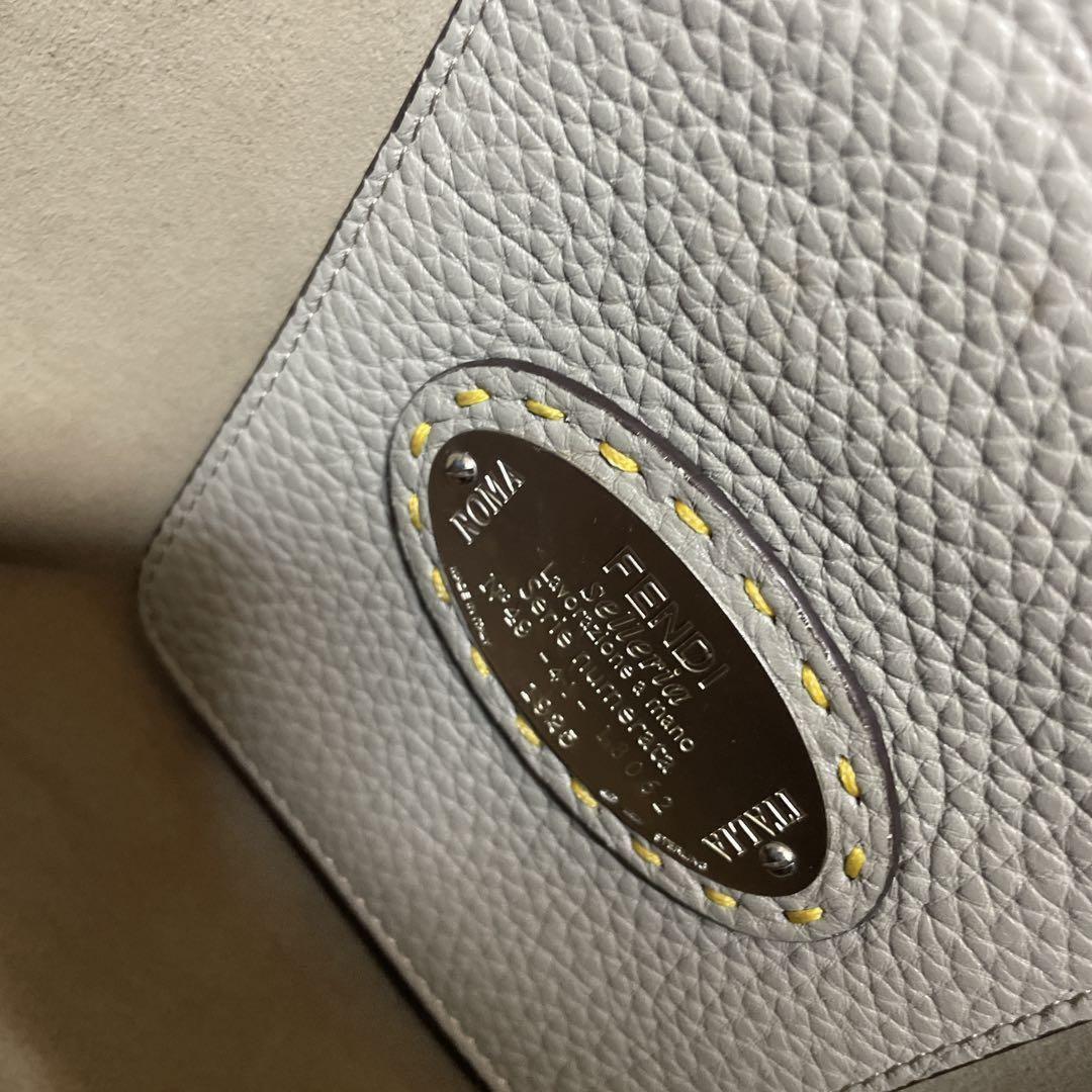 FENDI Hand Bag Tote Purse Selleria Leather Yellow Authentic