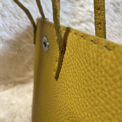 FENDI Hand Bag Tote Purse Selleria Leather Yellow Authentic