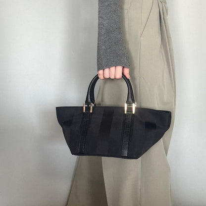 FENDI Bag Pecan Hand Tote Purse Canvas Black Gold  Used  Women's Authentic