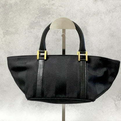 FENDI Bag Pecan Hand Tote Purse Canvas Black Gold  Used  Women's Authentic