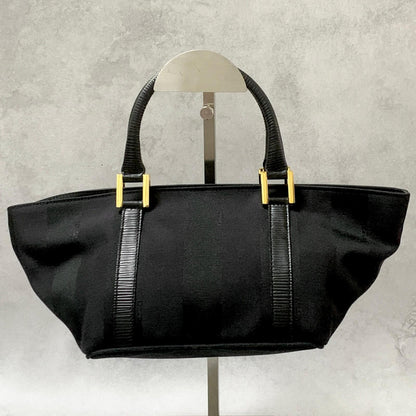 FENDI Bag Pecan Hand Tote Purse Canvas Black Gold  Used  Women's Authentic