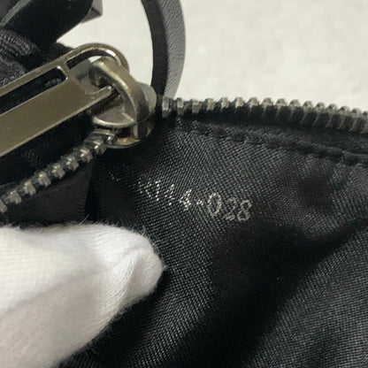 FENDI Bag Zucchino FF Pouch Shoulder Purse Canvas Black Used Authentic