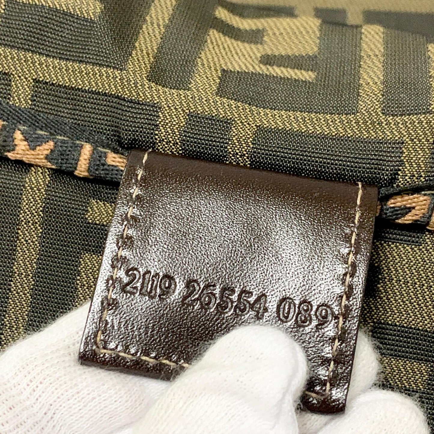 FENDI Hand Bag Vanity Pouch FF Zucca Purse Canvas Brown Authentic Used Unisex