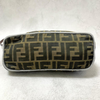 FENDI Bag FF Zucca Mamma Baguette Pouch Shoulder Purse Canvas Brown Authentic