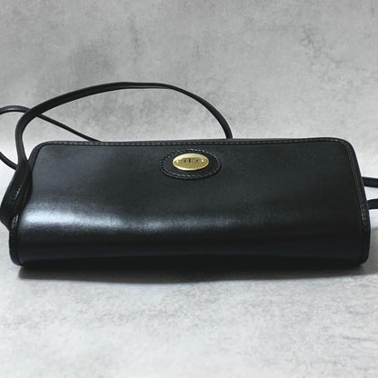 Christian Dior Bag CD Shoulder Purse Leather Black Gold  Used Women's Authentic