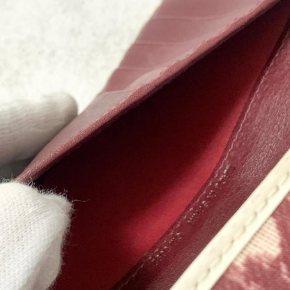 Christian Dior Wallet Trotter No.2 PVC Flap Long Purse Canvas Red Authentic