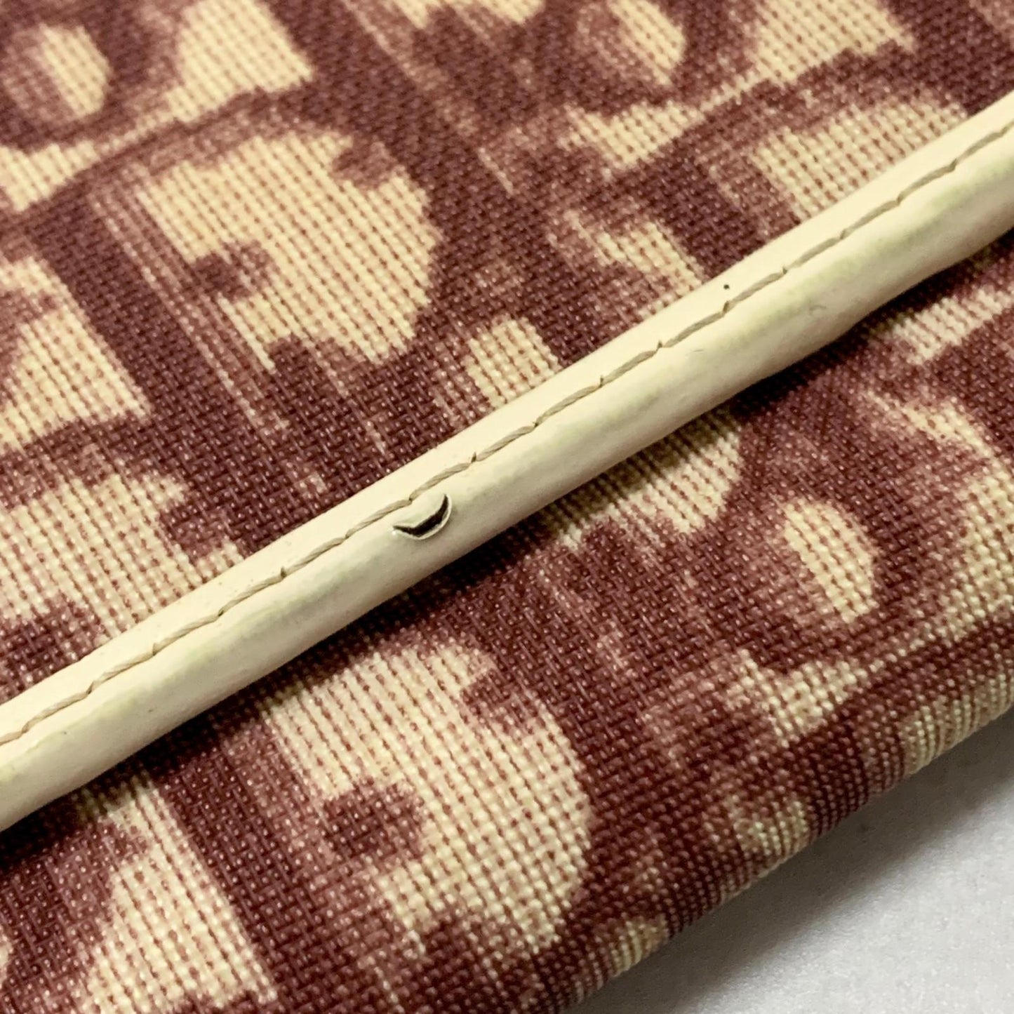 Christian Dior Wallet Trotter No.2 PVC Flap Long Purse Canvas Red Authentic