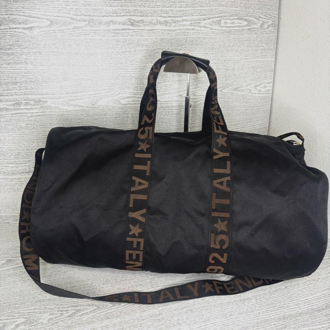 FENDI Boston Bag 2way ROMA Logo Authentic
