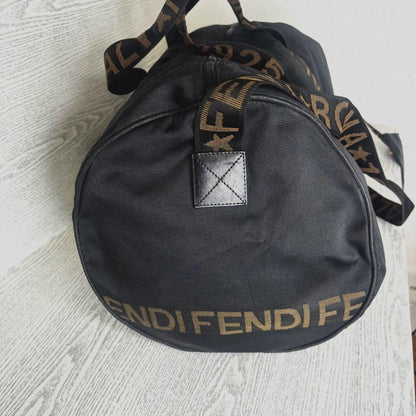 FENDI Boston Bag 2way ROMA Logo Authentic