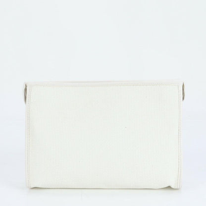 Saint Laurent Clutch Bag Second Bag YSL Cassandra Leather White Authentic