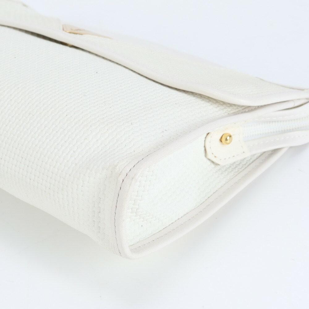 Saint Laurent Clutch Bag Second Bag YSL Cassandra Leather White Authentic