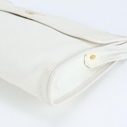 Saint Laurent Clutch Bag Second Bag YSL Cassandra Leather White Authentic