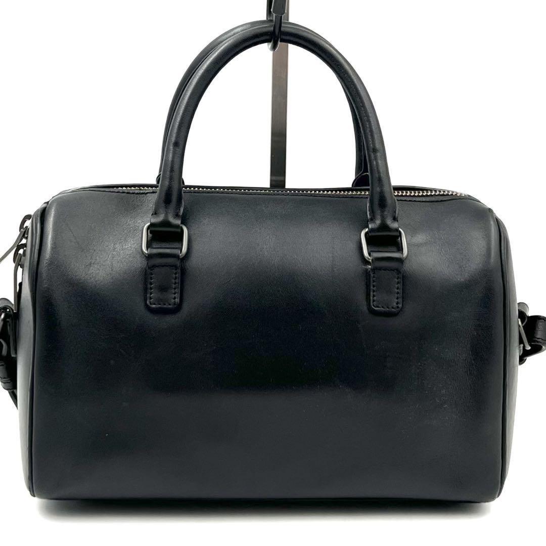 Saint Laurent Paris Hand Shoulder Bag Tote Purse 2way Logo Leather Black Auth