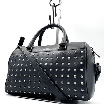 Saint Laurent Paris Hand Shoulder Bag Tote Purse 2way Logo Leather Black Auth