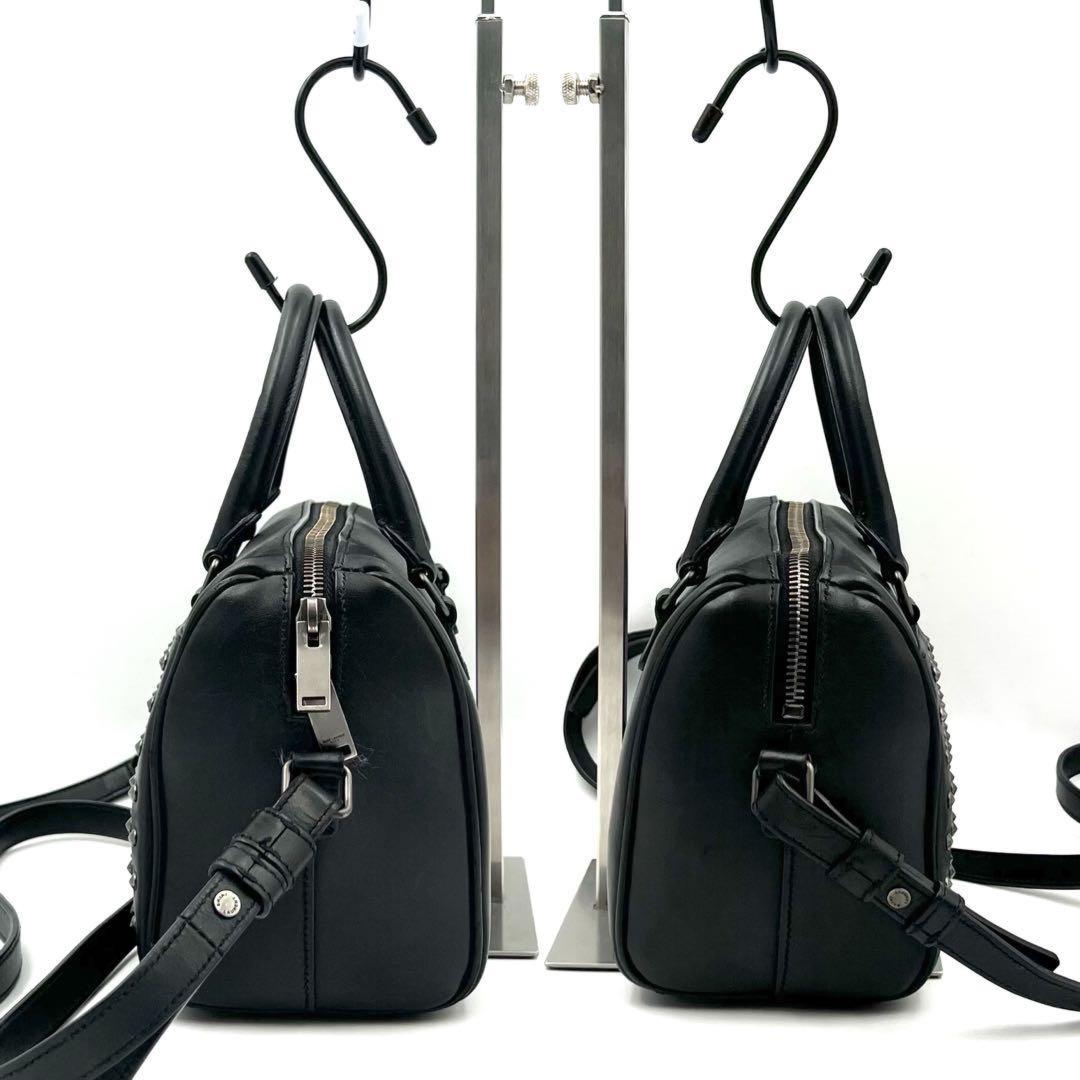 Saint Laurent Paris Hand Shoulder Bag Tote Purse 2way Logo Leather Black Auth