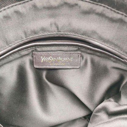 Saint Laurent Hand Bag Tote Purse YSL Cassandra Canvas Leather Brown Authentic