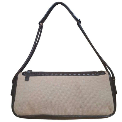 GUCCI Hand Shoulder Bag Tote Purse Canvas Leather Beige Brown Authentic