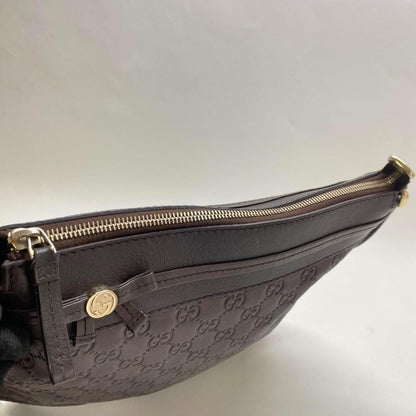 GUCCI Shoulder Bag Purse GG Shima Brown Authentic