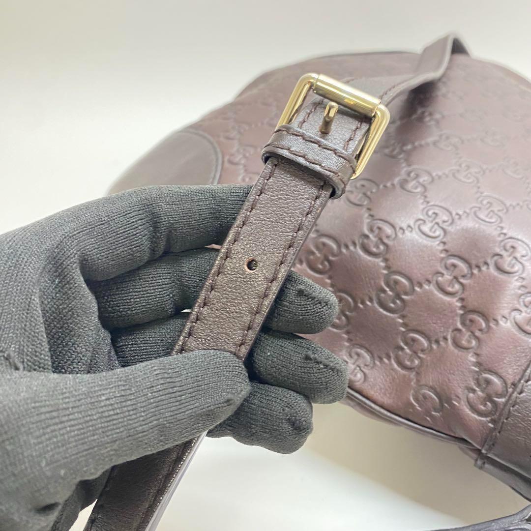 GUCCI Shoulder Bag Purse GG Shima Brown Authentic