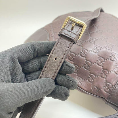 GUCCI Shoulder Bag Purse GG Shima Brown Authentic