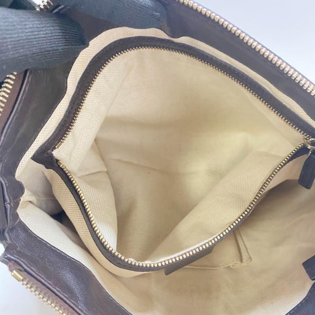 GUCCI Shoulder Bag Purse GG Shima Brown Authentic