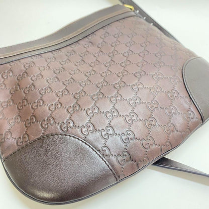 GUCCI Shoulder Bag Purse GG Shima Brown Authentic