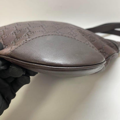 GUCCI Shoulder Bag Purse GG Shima Brown Authentic