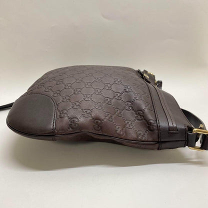 GUCCI Shoulder Bag Purse GG Shima Brown Authentic