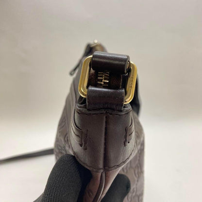 GUCCI Shoulder Bag Purse GG Shima Brown Authentic