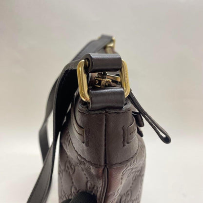 GUCCI Shoulder Bag Purse GG Shima Brown Authentic