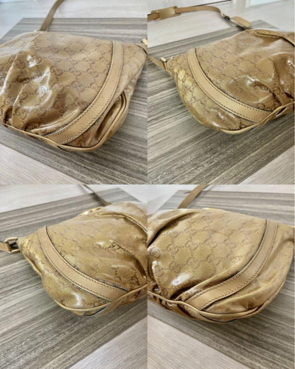 GUCCI Shoulder Bag Purse GG PVC Leather Authentic