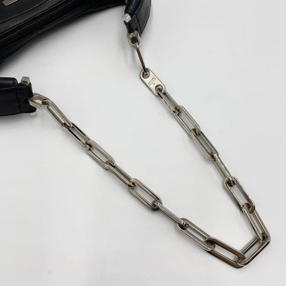 GUCCI Shoulder Bag Purse Chain Leather Black Authentic