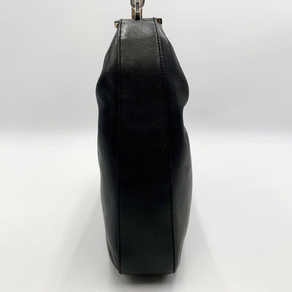 GUCCI Shoulder Bag Purse Chain Leather Black Authentic