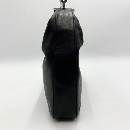 GUCCI Shoulder Bag Purse Chain Leather Black Authentic