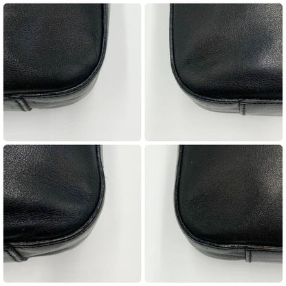 GUCCI Shoulder Bag Purse Chain Leather Black Authentic