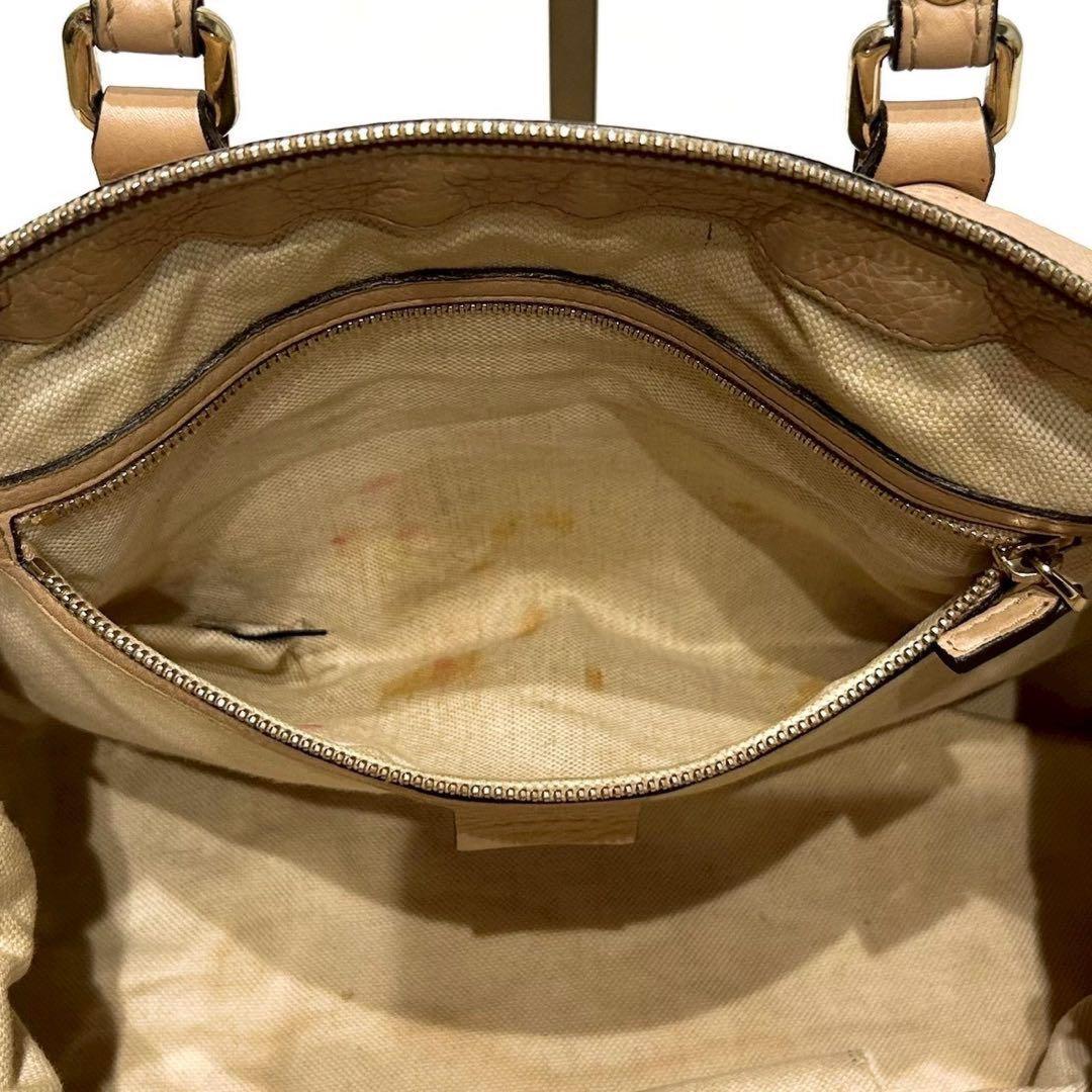 GUCCI Mini Boston Hand Bag Tote Purse 2way Sherry Line Canvas Leather Beige Auth