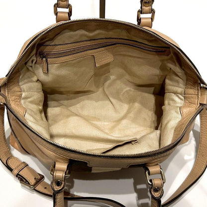 GUCCI Mini Boston Hand Bag Tote Purse 2way Sherry Line Canvas Leather Beige Auth