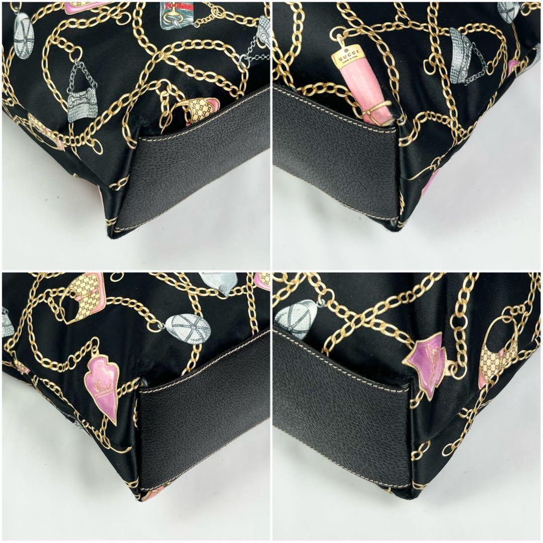 GUCCI Hand Bag Tote Purse Satin Leather Multicolor Authentic