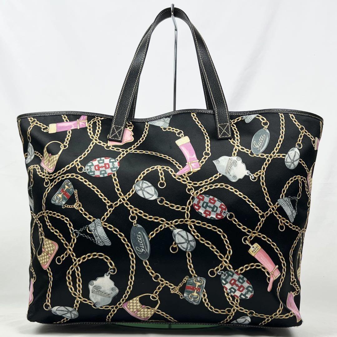 GUCCI Hand Bag Tote Purse Satin Leather Multicolor Authentic