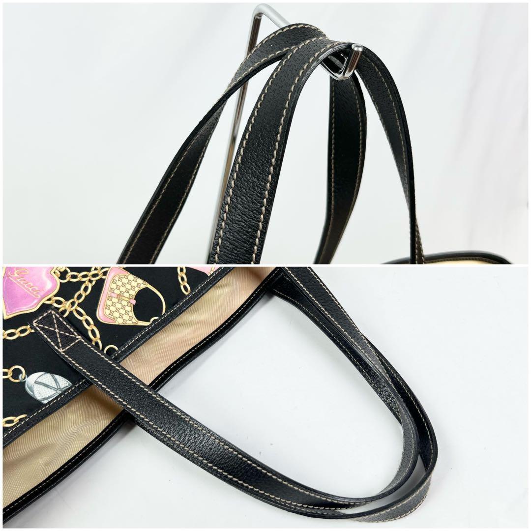 GUCCI Hand Bag Tote Purse Satin Leather Multicolor Authentic