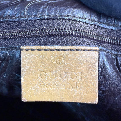 GUCCI Shoulder Bag Purse Sherry Line GG Canvas Leather Authentic