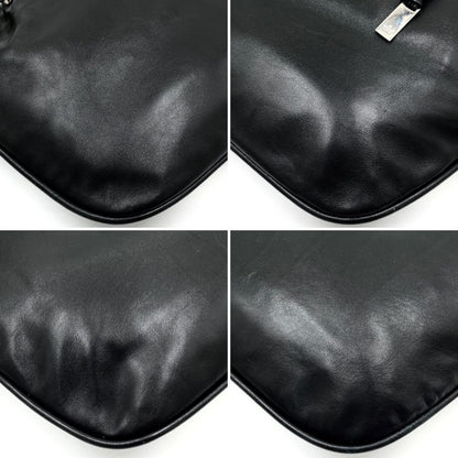 GUCCI Shoulder Bag Purse Bamboo Leather Black Authentic
