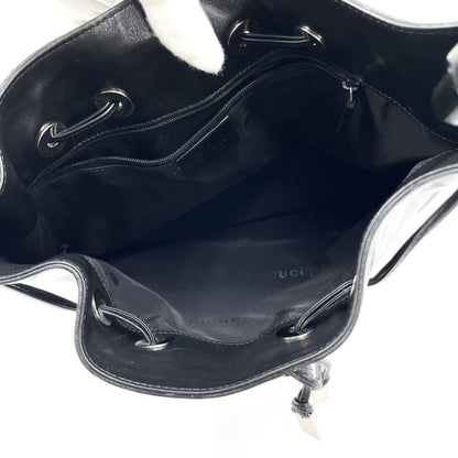 GUCCI Shoulder Bag Purse Bamboo Leather Black Authentic