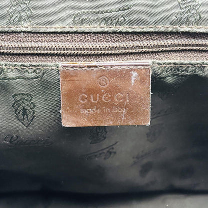 GUCCI Hand Bag Tote Purse Sherry Line GG Canvas Green Red Brown Authentic