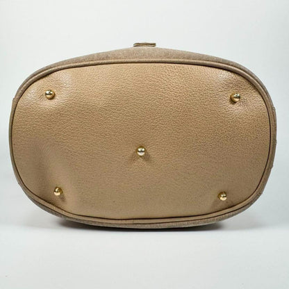 GUCCI Shoulder Bag Purse Bamboo Old Suede Leather Beige Authentic