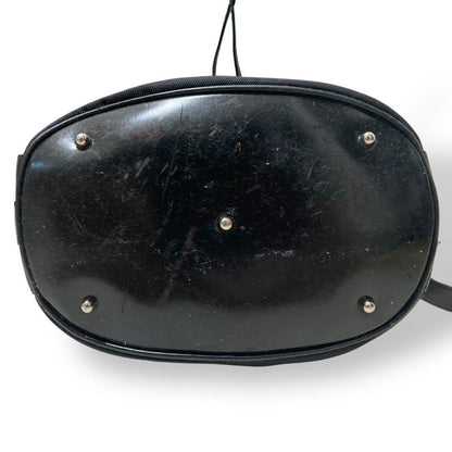 GUCCI Shoulder Bag Purse 2way Bamboo Nylon Leather Black Authentic