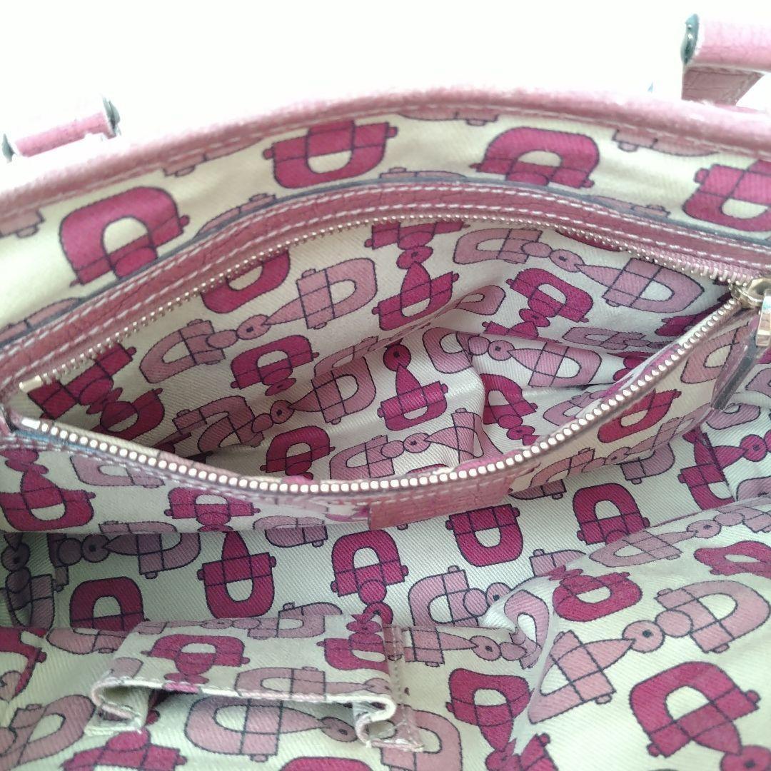 GUCCI Hand Bag Tote Purse Sherry Line GG Canvas Beige Pink Authentic