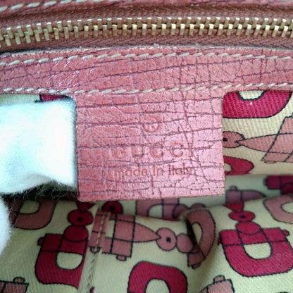 GUCCI Hand Bag Tote Purse Sherry Line GG Canvas Beige Pink Authentic