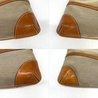 GUCCI Shoulder Bag Purse Sherry Line Canvas Leather Beige Authentic