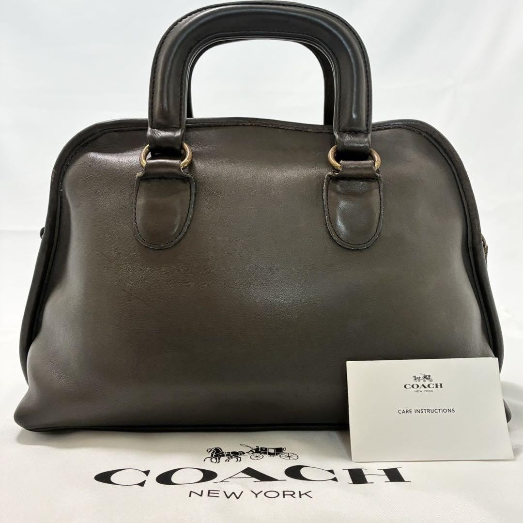 COACH Hand Bag Tote Purse Old 9903 Leather Black Authentic